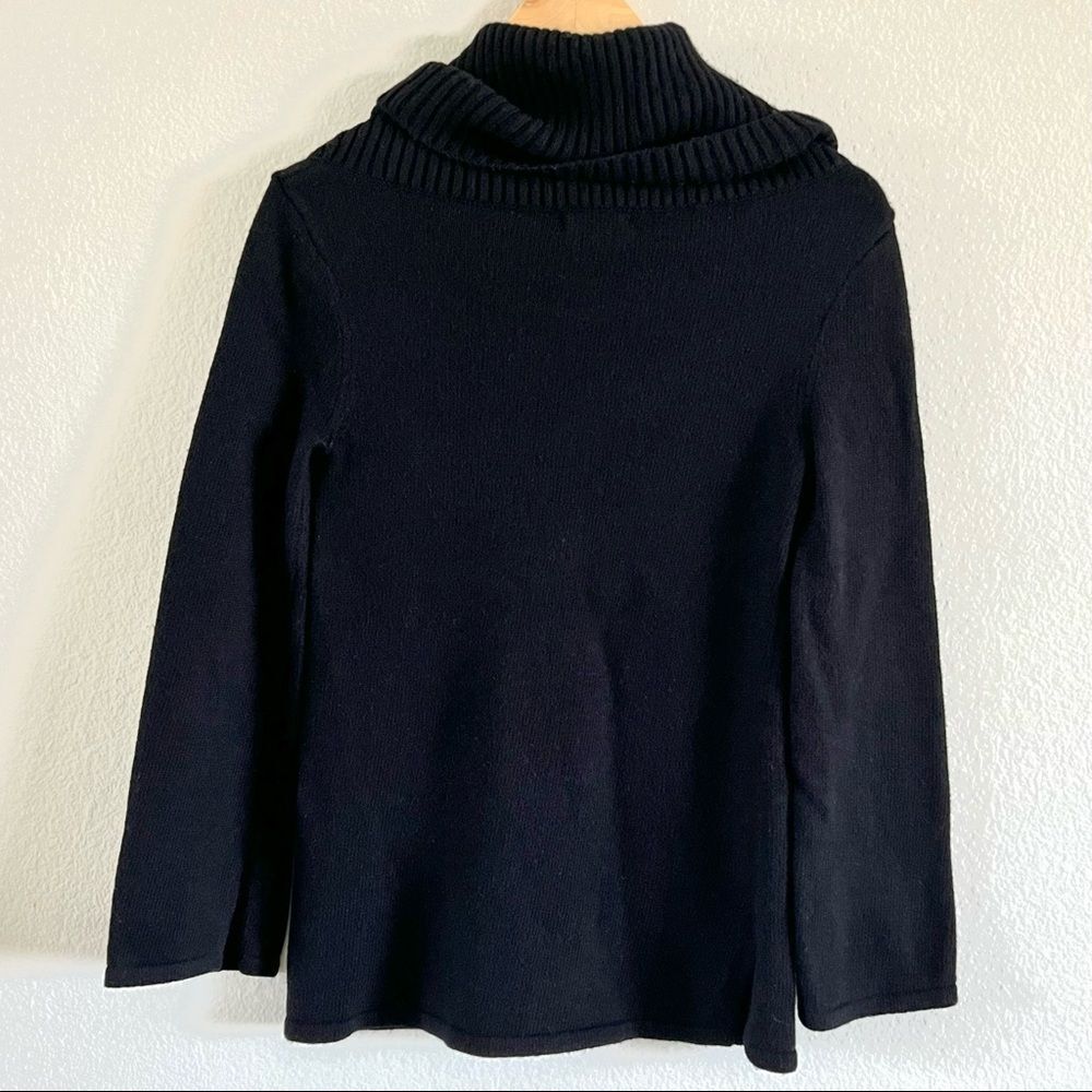 UGG Black Wool Blend Turtleneck Sweater Size XS Soft Cozy Knit Pullover - Picture 6 of 11